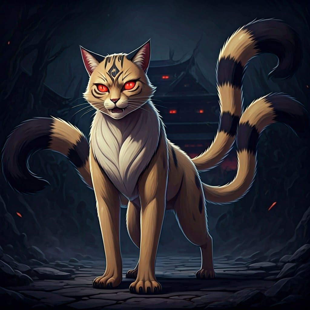 Mystical Cat Demon Inspired by Inuyasha Anime