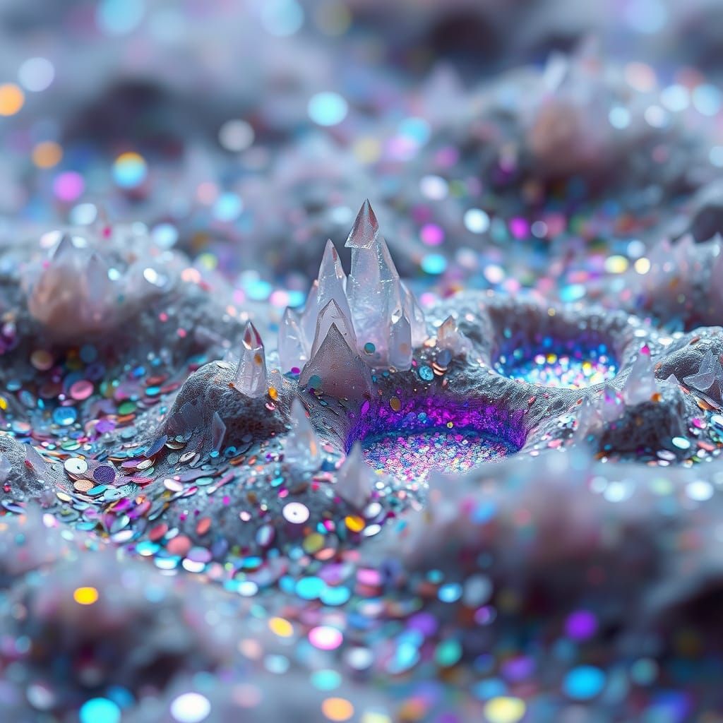 Crystal Shards in a Sparkling Microcosm