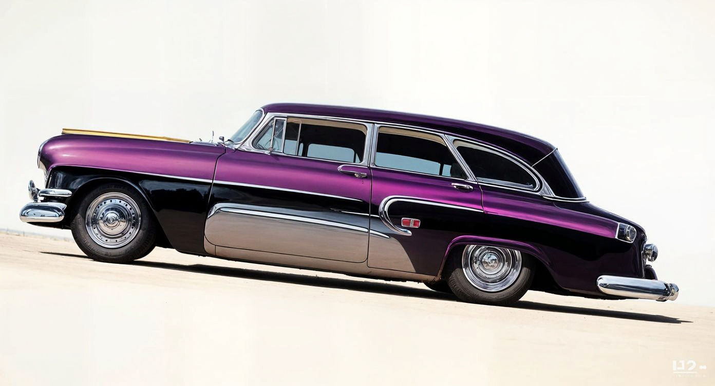 Classic 1956 Seat 1400 Wagon in Oil Painting Style