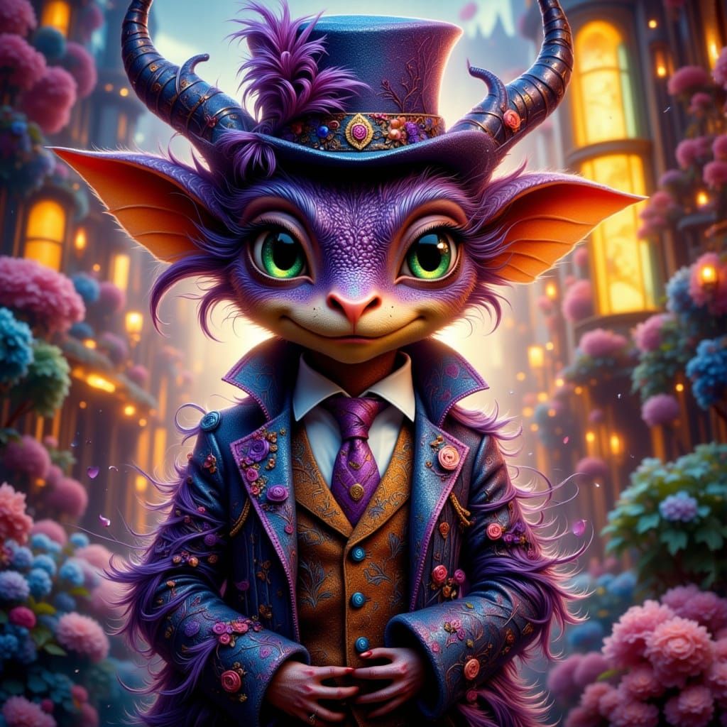 Baby Dragon Portrait in Hyperrealistic Style