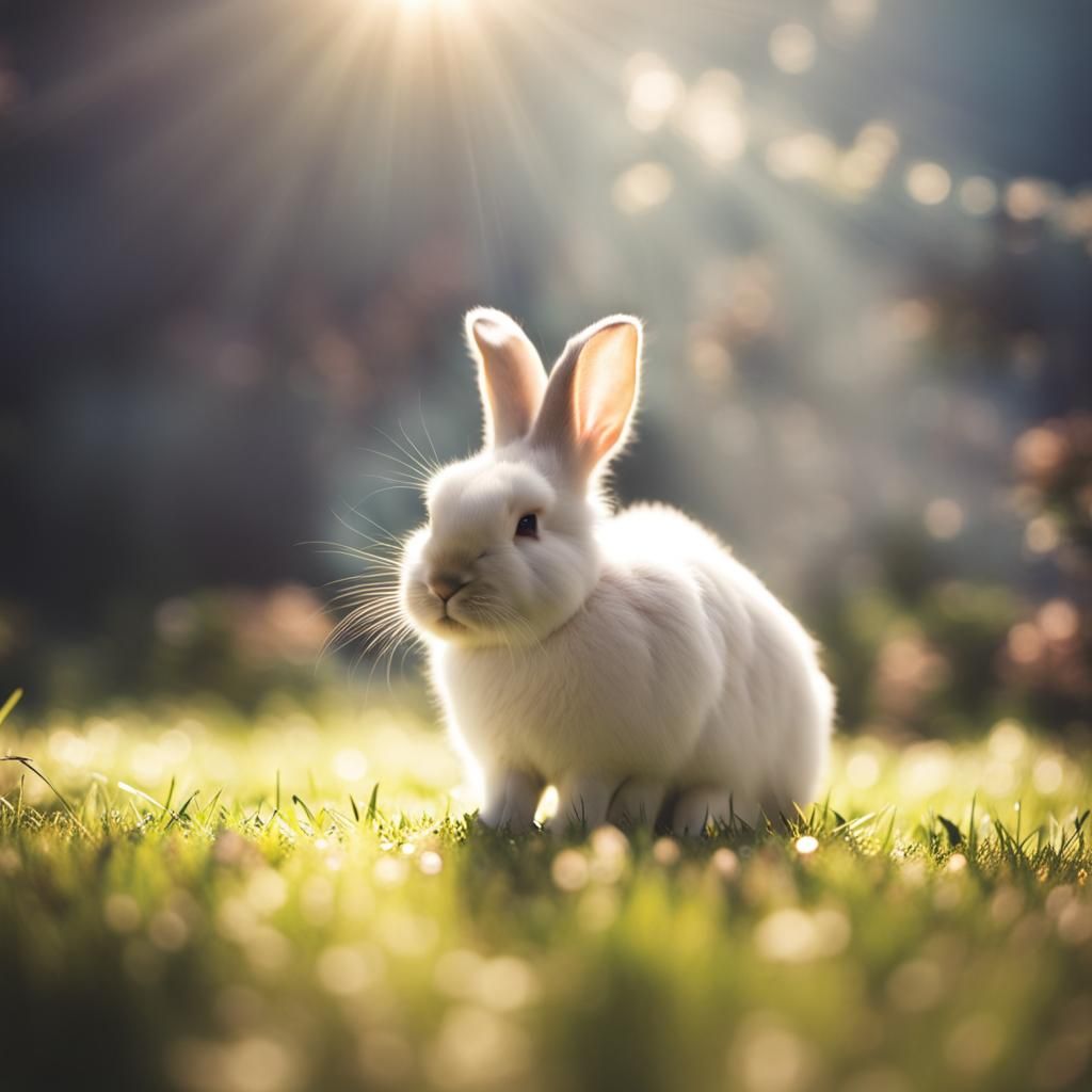 Ethereal School Bunny in Divine Light