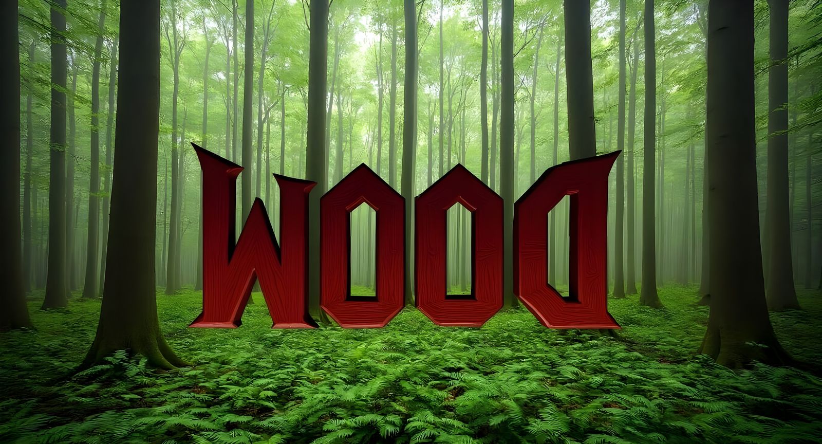 Lush Forest Scene with Towering Trees