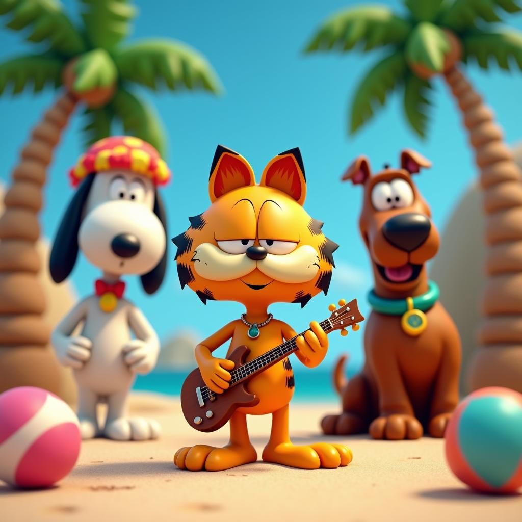 Snoopy, Garfield, Scooby Doo Reggae Band in 3D CGI