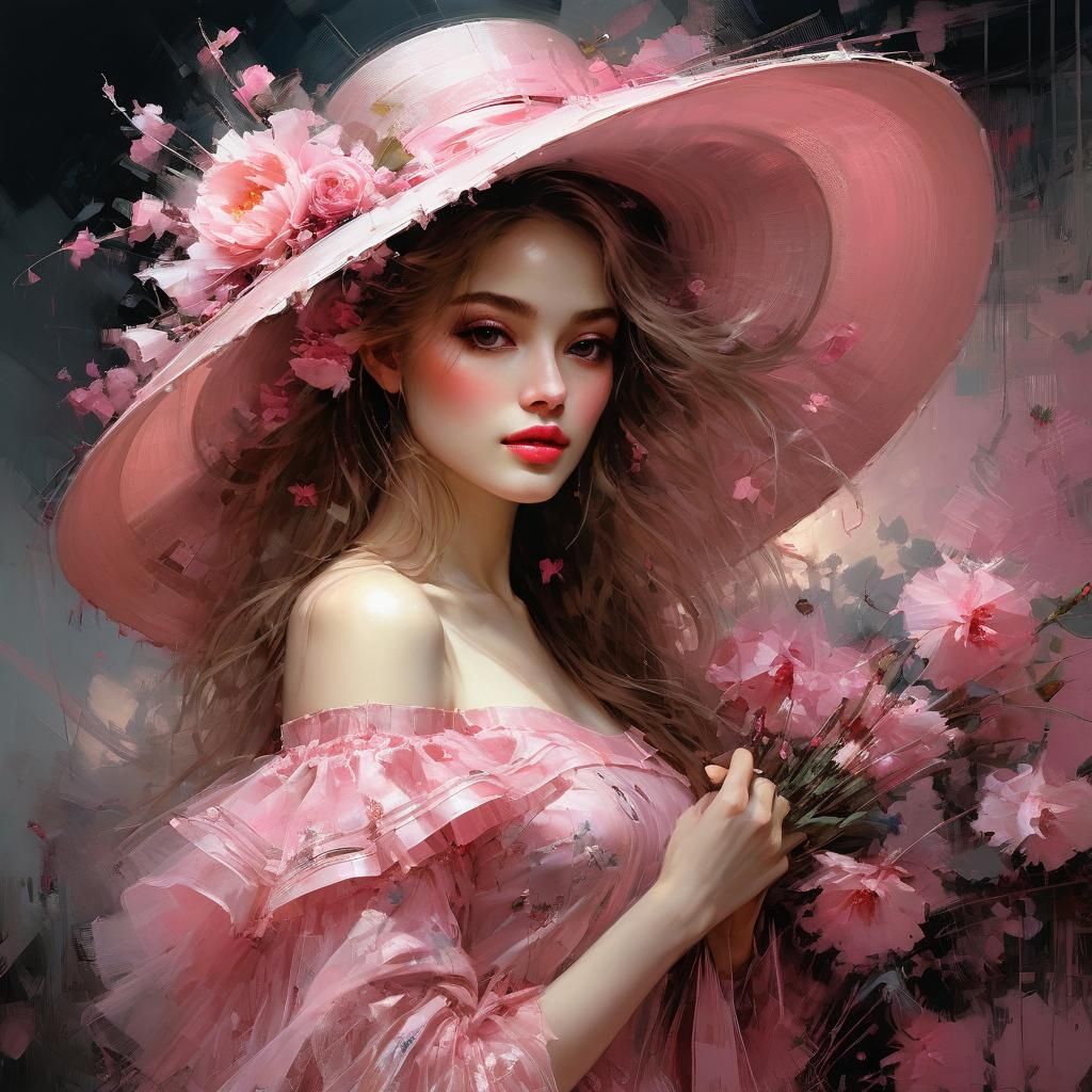 Cute Girl in Pink Tulle Portrait