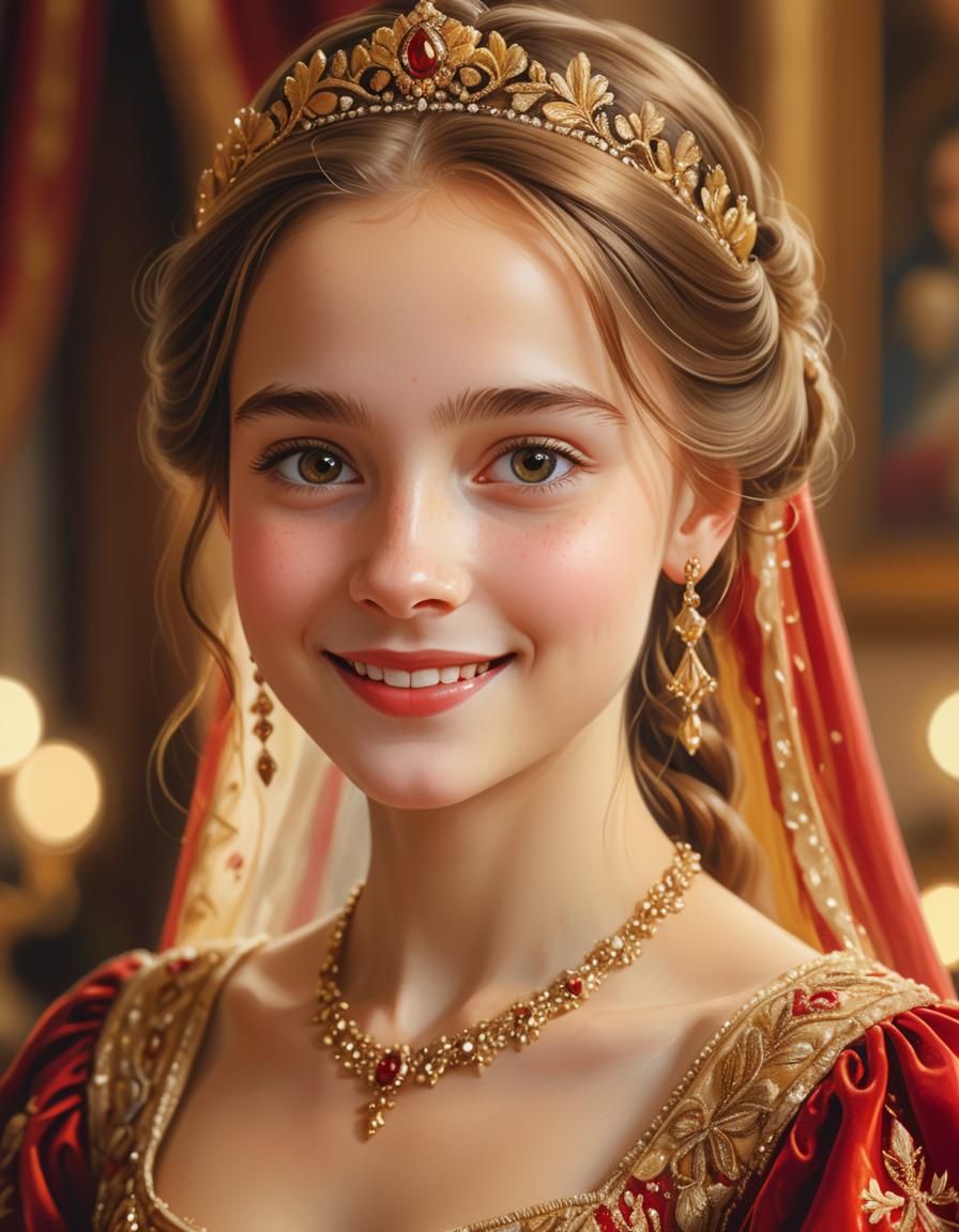 Renaissance Princess Portrait in Oil on Canvas