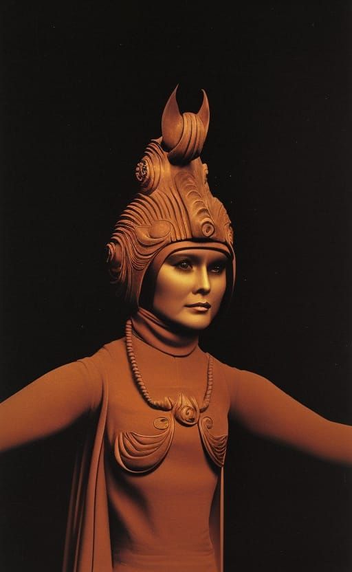 Gothic Furry Monster Character in 1980s Style