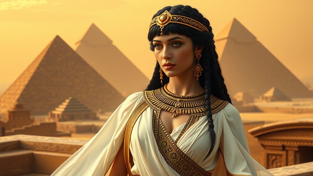 Queen Cleopatra Portrait in Dramatic Lighting