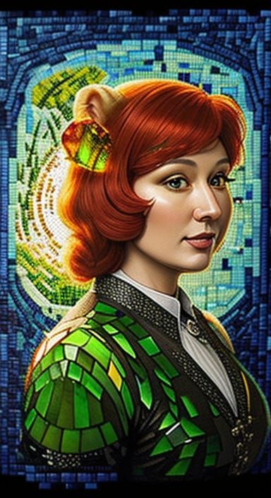 Gummy Bear Mosaic Portrait in Medieval Setting