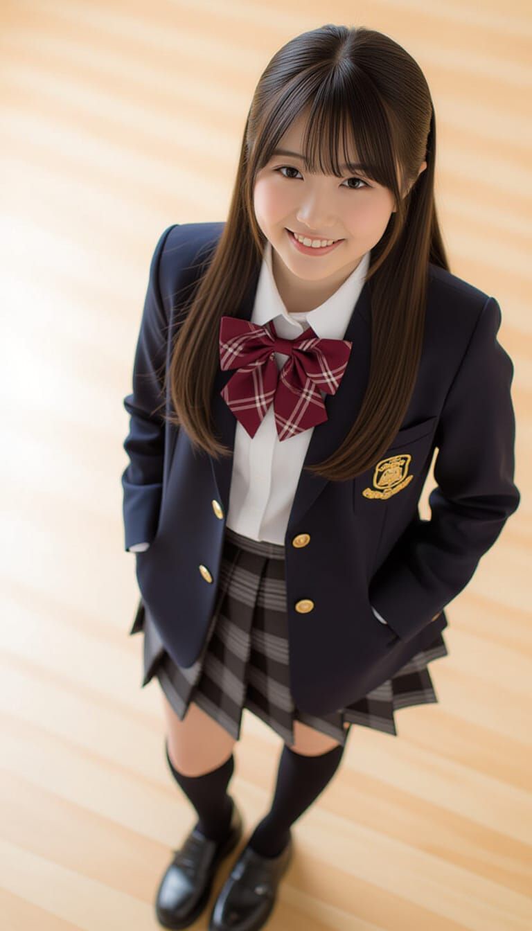 East Asian Teen in School Uniform Portrait