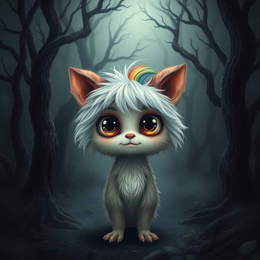 Whimsical Woodland Creature in Vibrant Hues