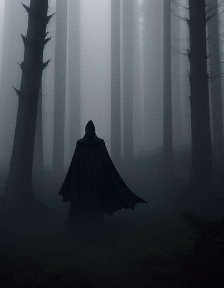 Ethereal Forest Figure Basks in Moody Chiaroscuro Lighting