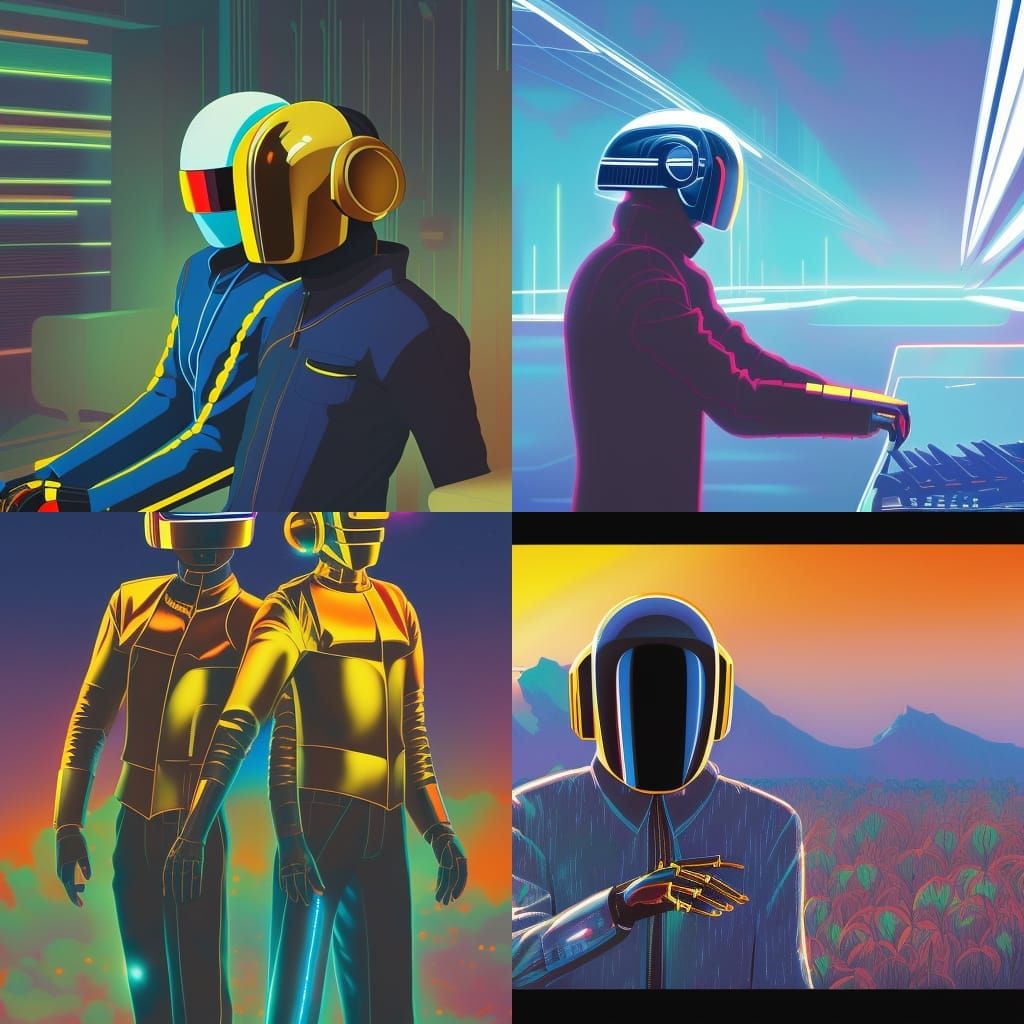 Daft Punk in Studio Ghibli Anime Style