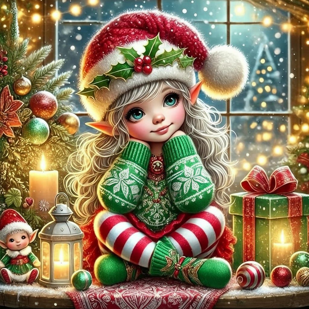 A young, female elf, fair