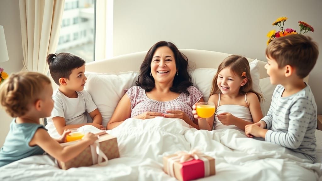 Mother's Day Breakfast in Bed Scene
