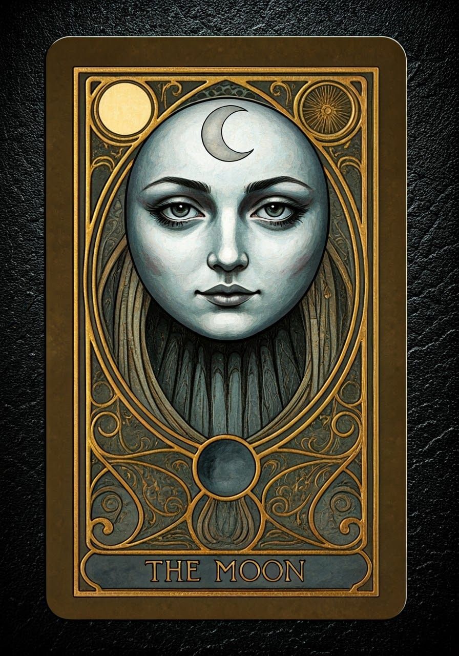 The Moon Tarot in Elegant Art Nouveau Style