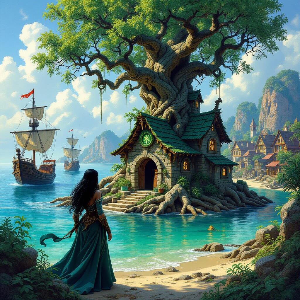 Mystical Island Home of a Reclusive Sorceress