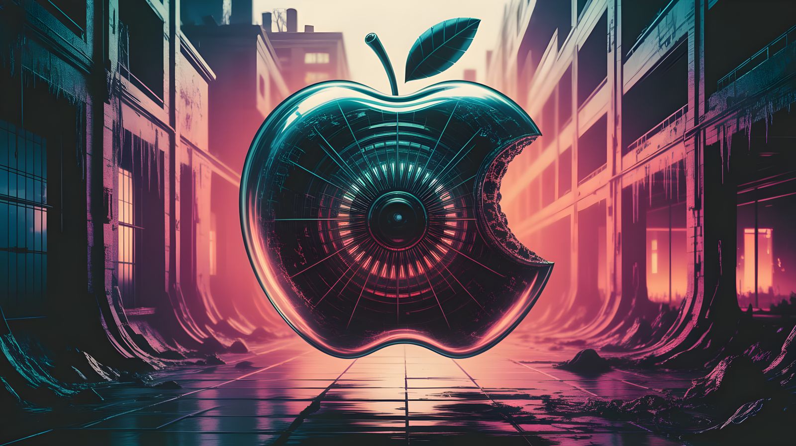 Gothic Spacecraft Ominously Hovers Over Decaying Urban Lands...