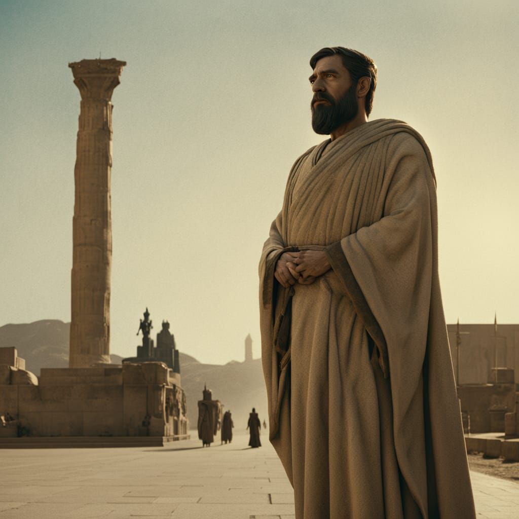 The Great and Powerful Sargon of Akkad in a Majestic Ancient...