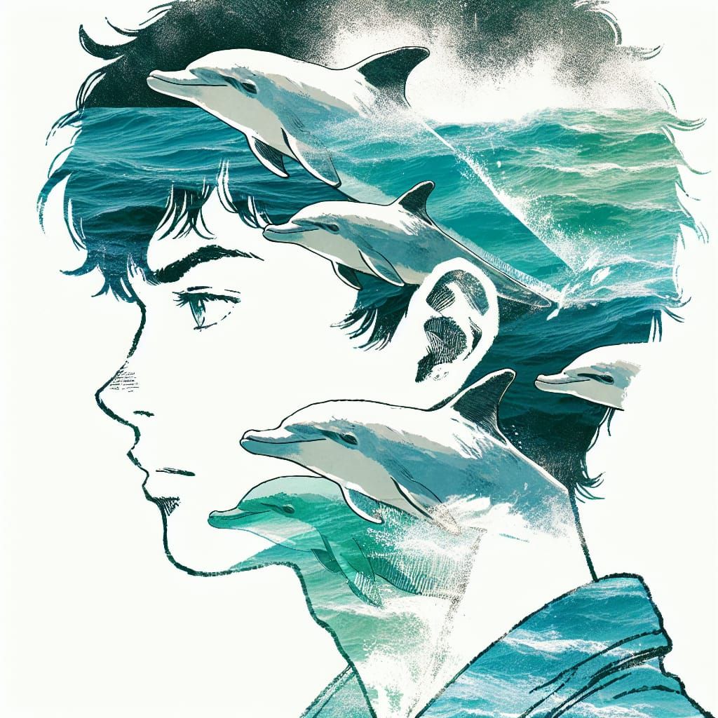 Boy's Dolphin Dream: Double Exposure Manhwa Artwork