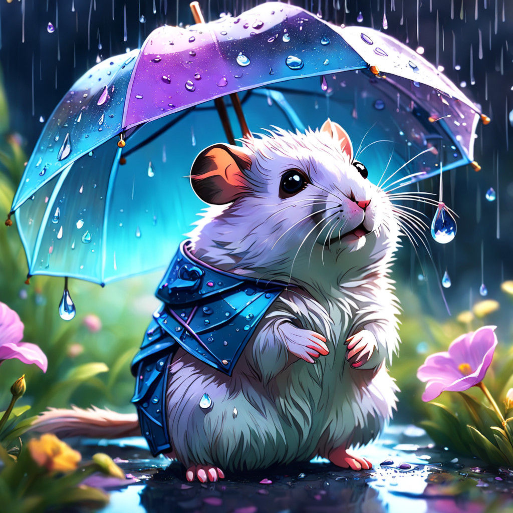 Whimsical Hamster in Enchanted Rainforest