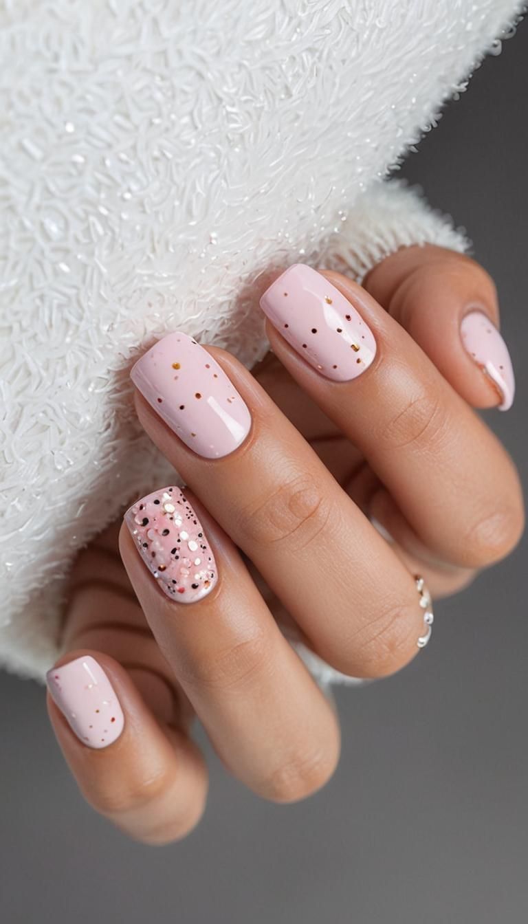Elegant Glittery Cheetah Pattern Nail Art