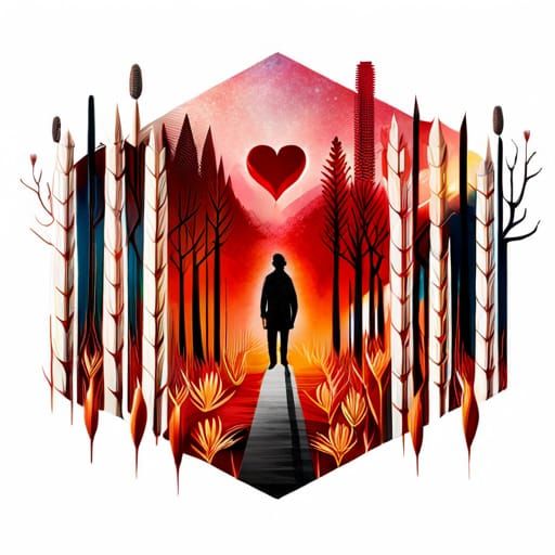 Beautiful Garden in Forest: Mixed Media Digital Art