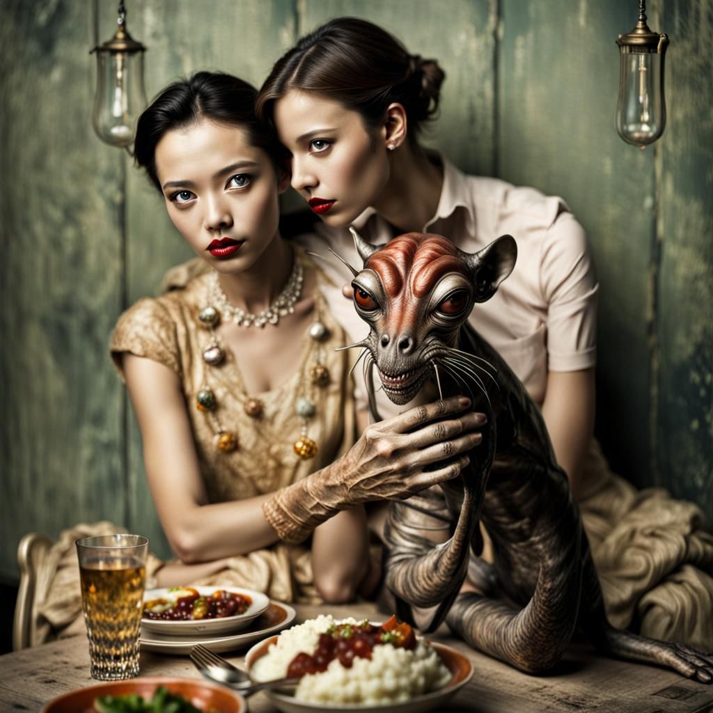 Surreal Alien Restaurant Celebration in Professional Photogr...