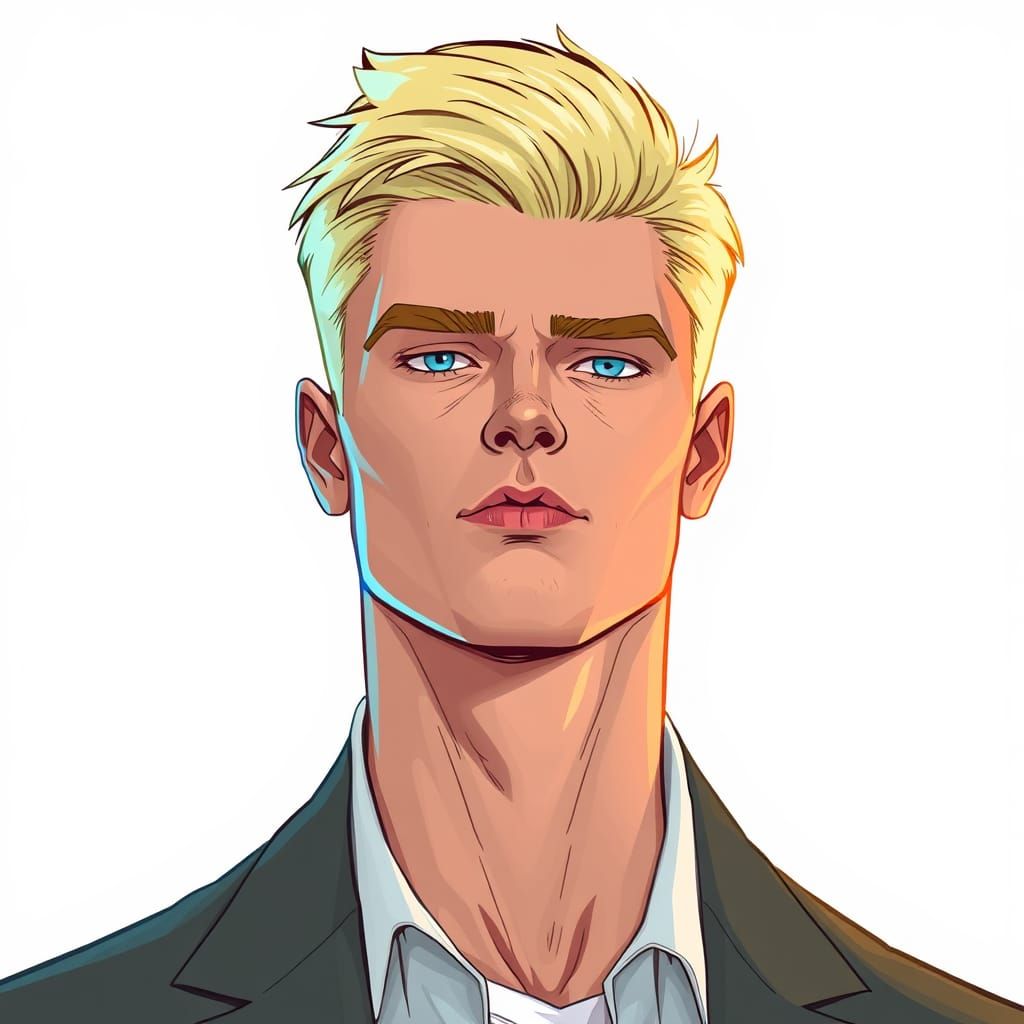 Sleek Blond Man in Cinematic Realism Style
