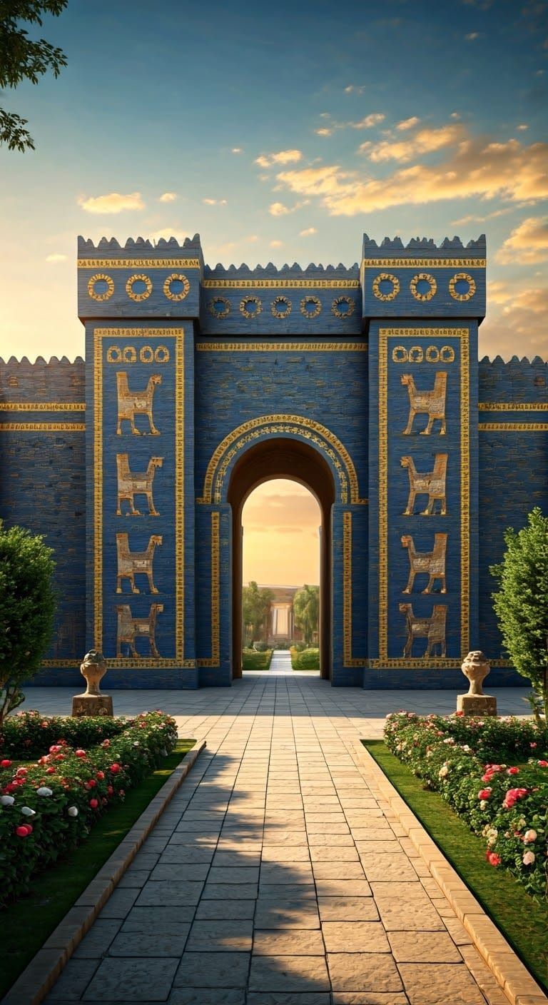 Majestic Ishtar Gate of Babylon in 8k Resolution