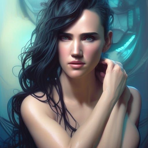 portrait of Jennifer Connelly by artgerm and Craig Mullins, ...