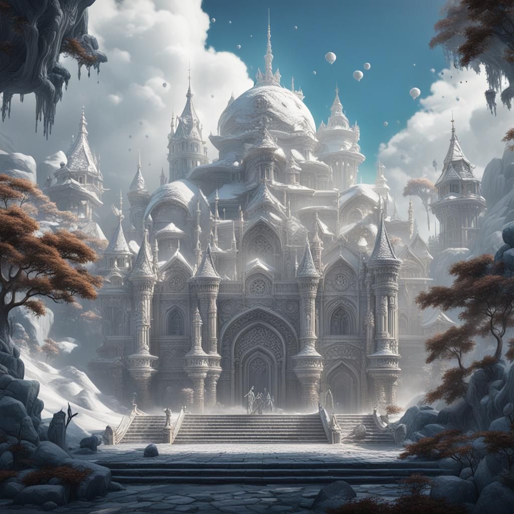 Fantastical White Concept Art in Unreal Engine 5
