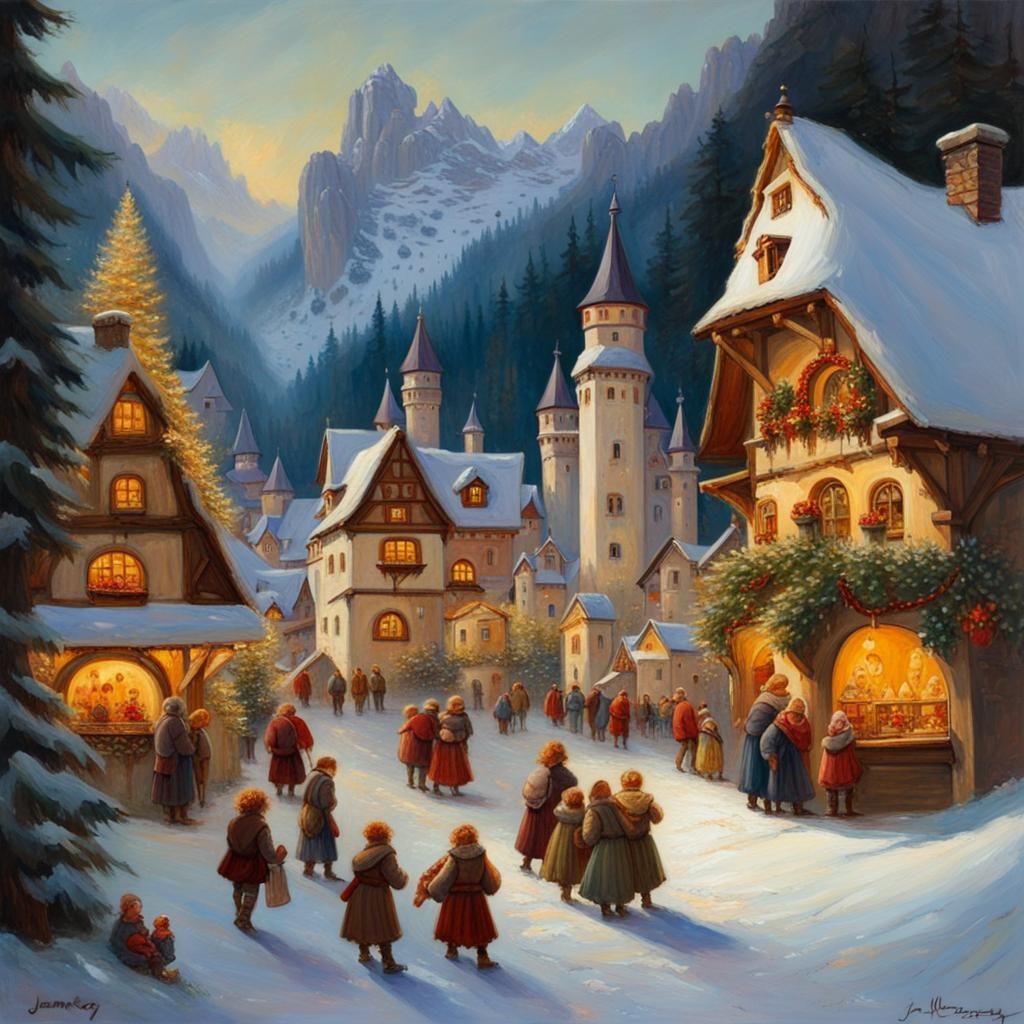 Bavarian Alps Christmas Fairytale by James Gurney