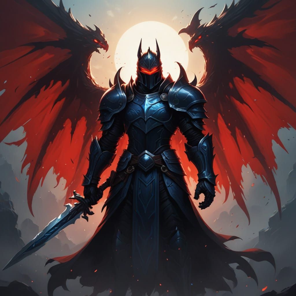 Dark Knight from Brawlhalla in Gothic Comic Book Style