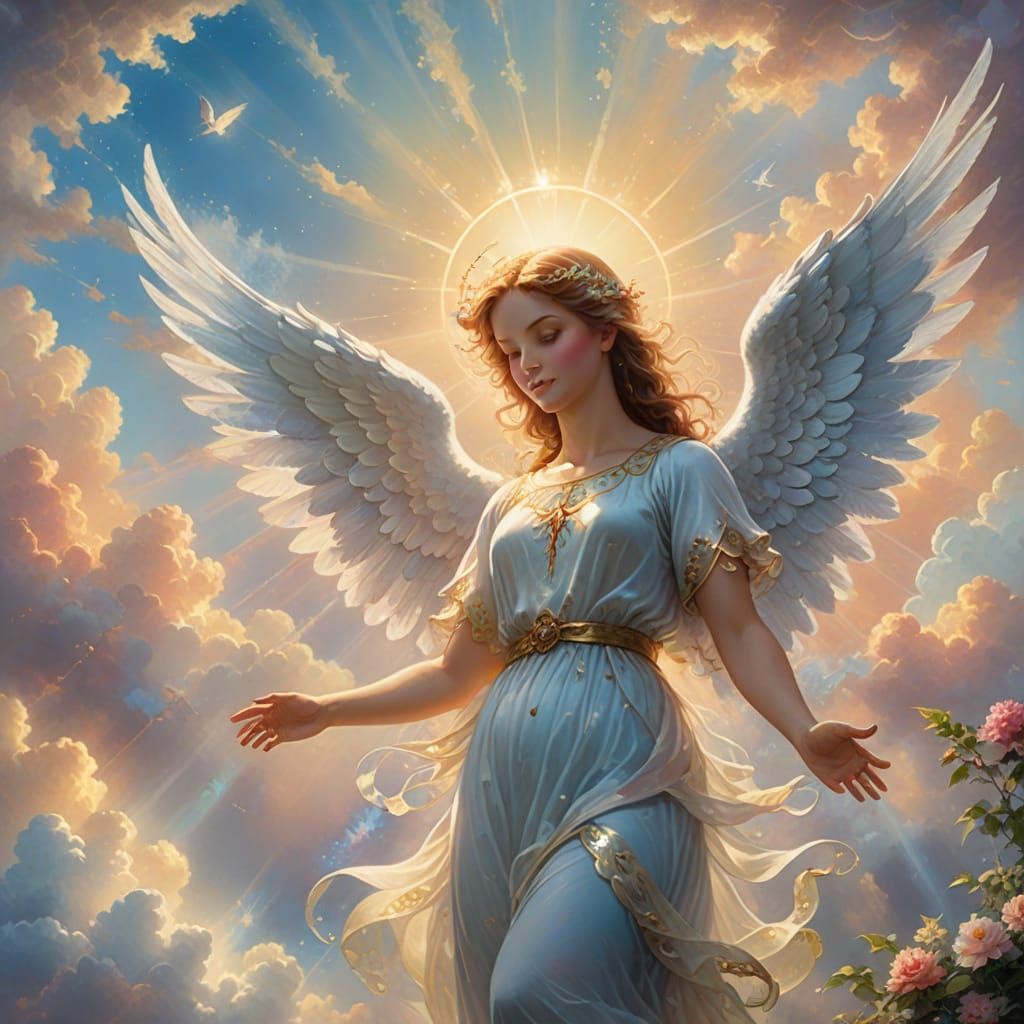 Ethereal Angel in Heavenly Light, Fantasy Art