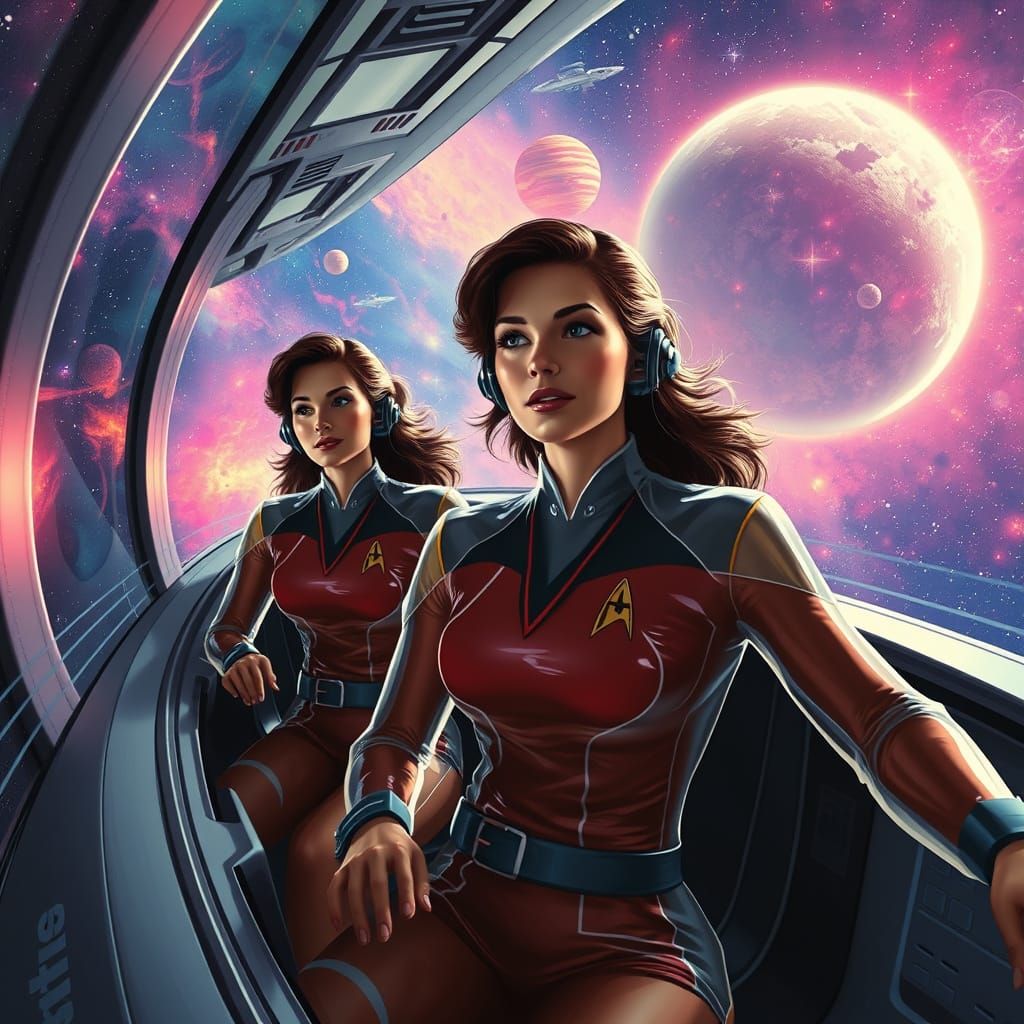 Women in Futuristic Spacecraft, Star Trek Uniform, Cinematic...