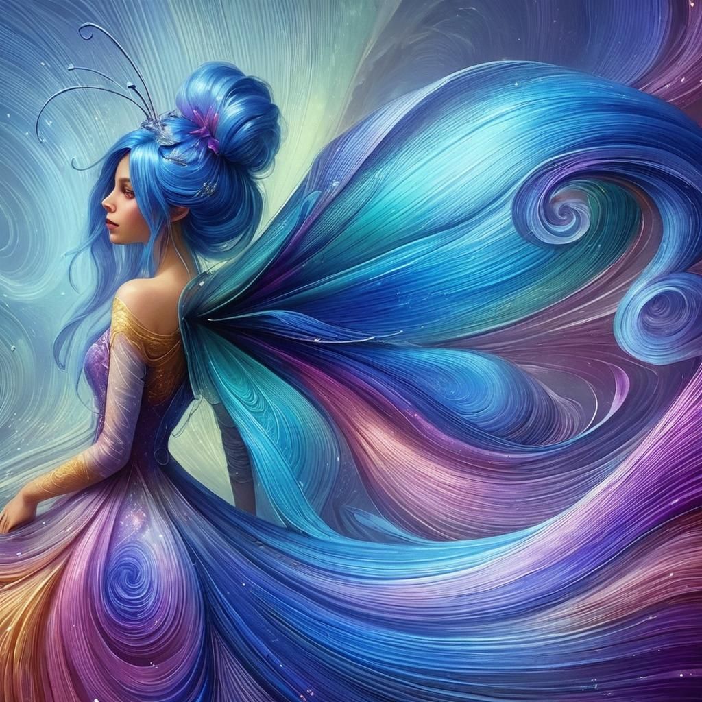 Enchanting Blue Fairy Illustration