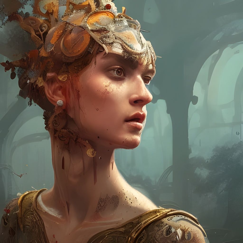 Anthropomorphic Roman Princess Portrait in Fantasy Art Style