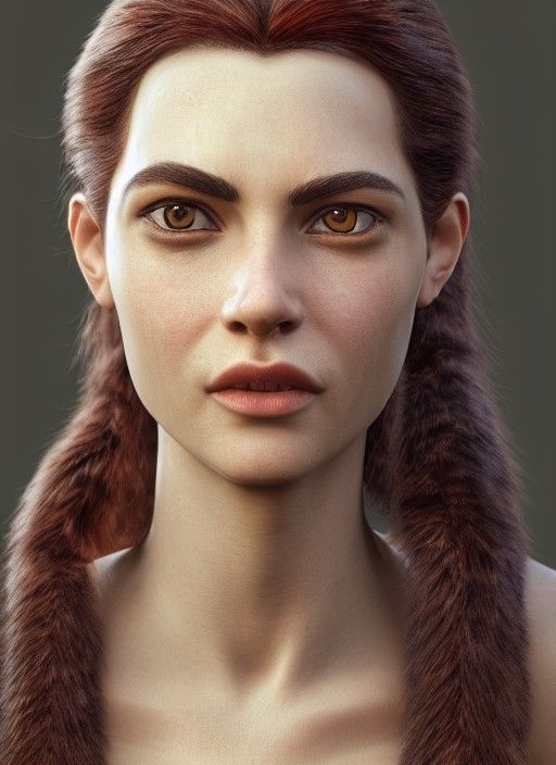 Photorealistic Portrait of a Sensual Vulcan Goddess