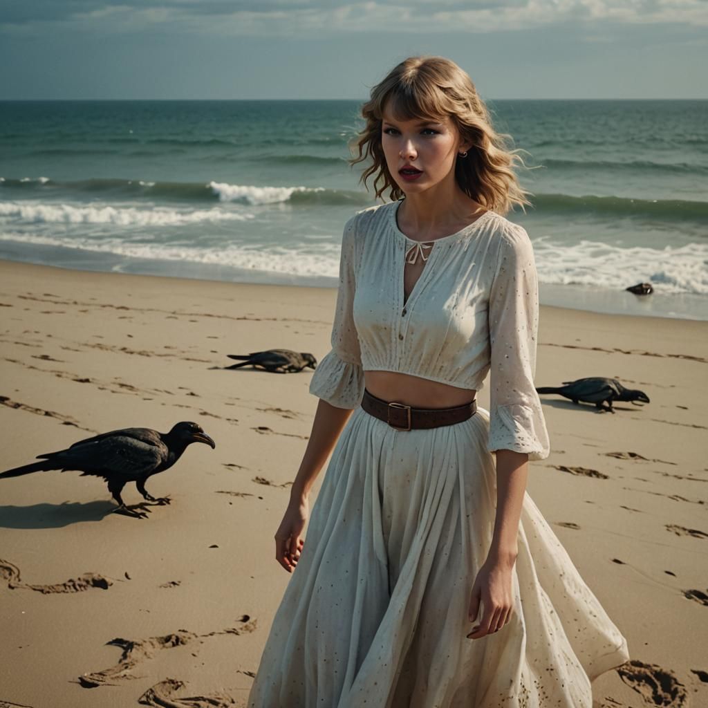 Dramatic Beach Sacrifice in Epic Realism