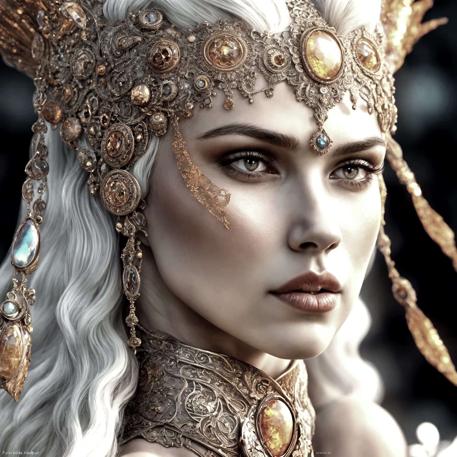 Majestic Iridescent Figure in Cinematic Lighting