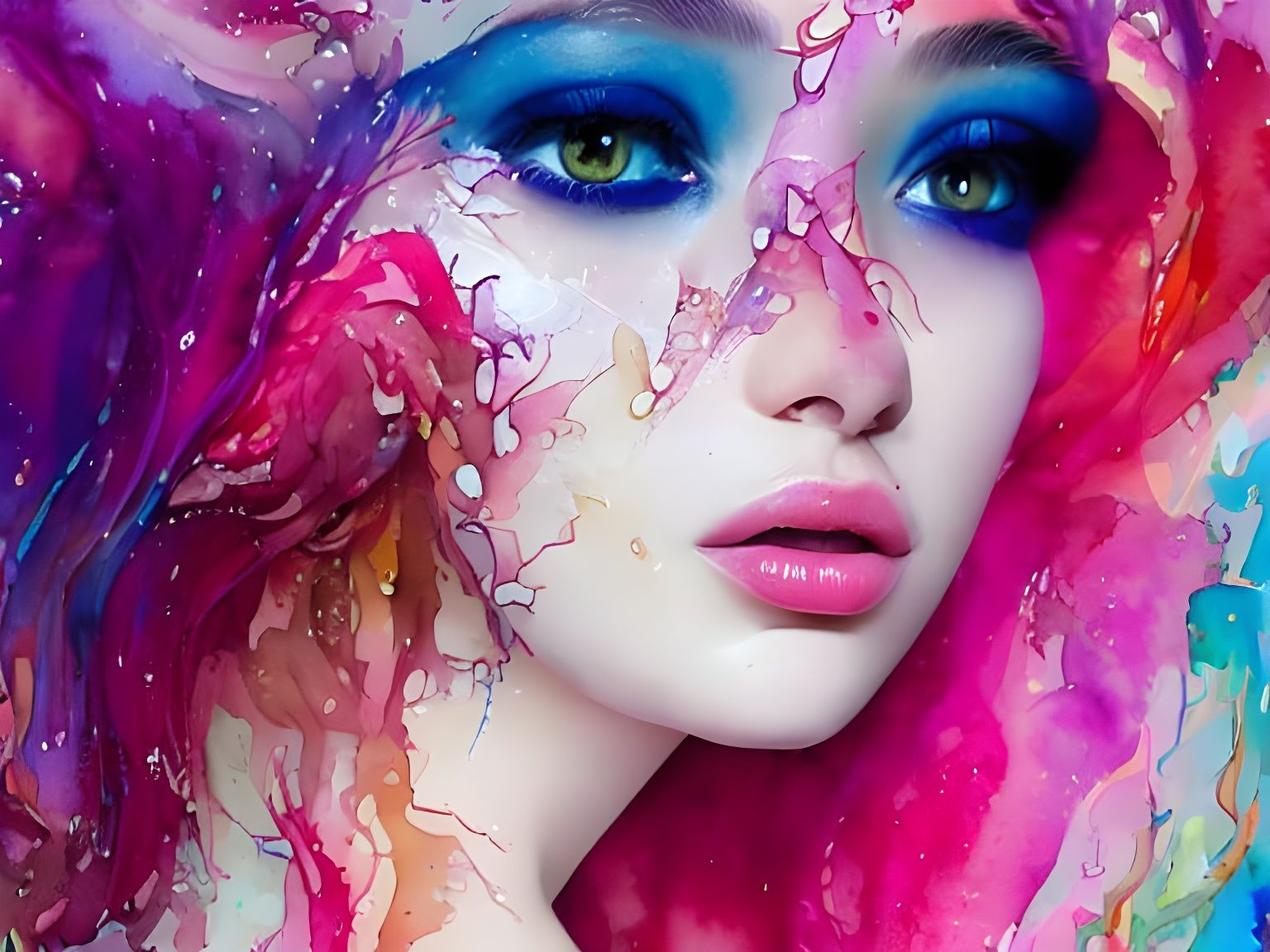 Double Exposure Portrait of Person and Fish Seascape