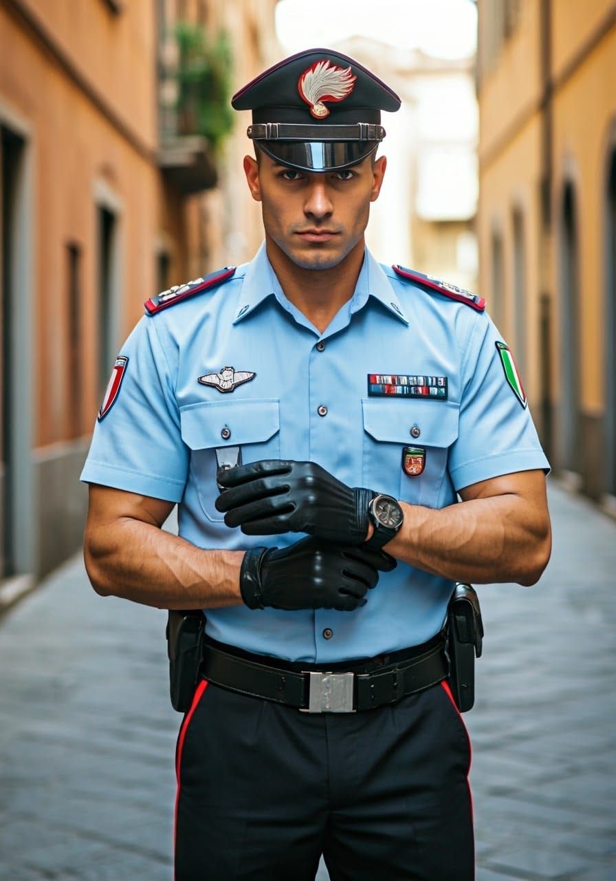 Italian Carabinieri Officer in Summer Uniform