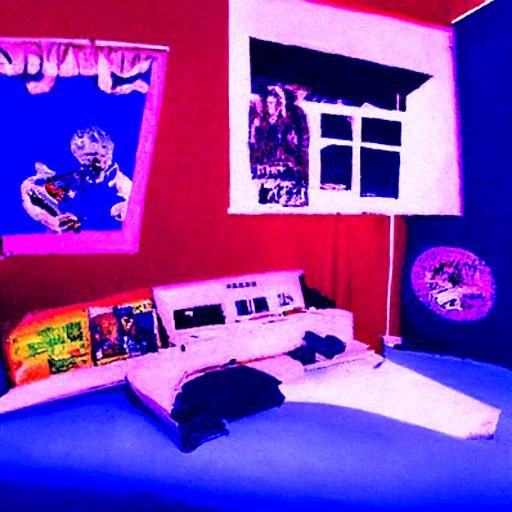90s Kid's Bedroom with Bay Window in Hyperrealism