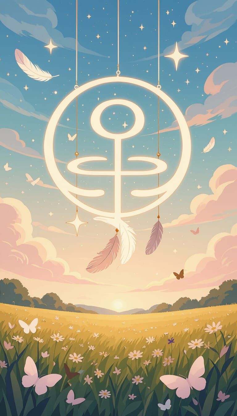 Gemini Sign in Ghibli-Inspired Pastel Sky