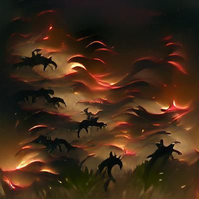 A thousand wildfire stallions dancing across the summer sky