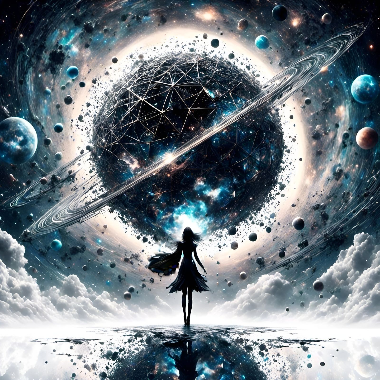 Sci-Fi Cover: Woman Casting Spell Near Neutron Star