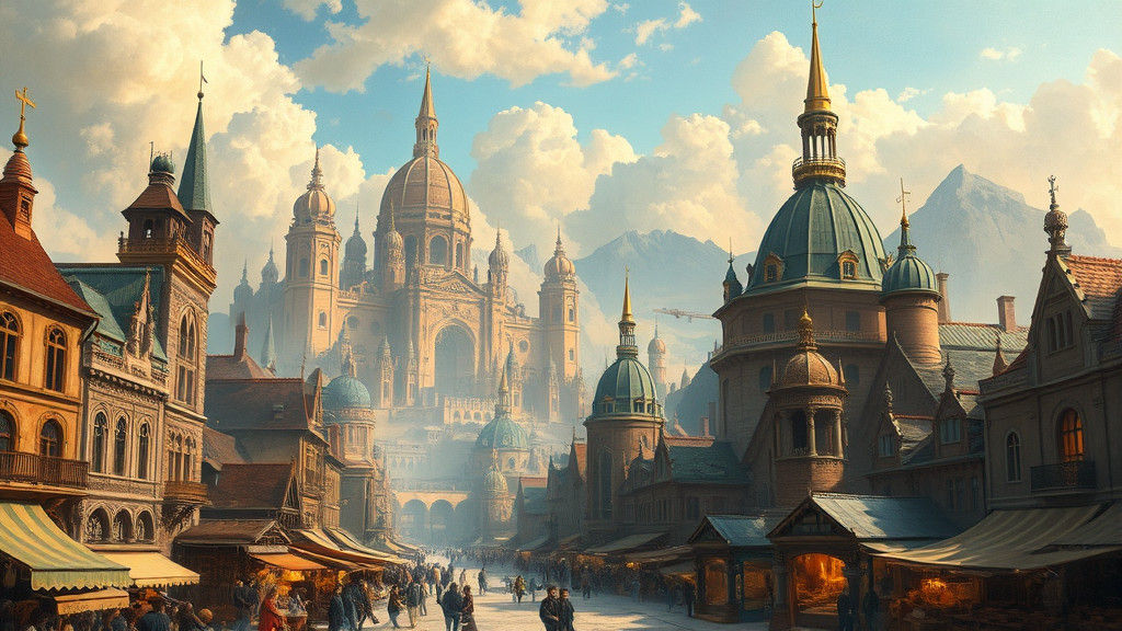 Dreamlike Cityscape Inspired by Romanticism