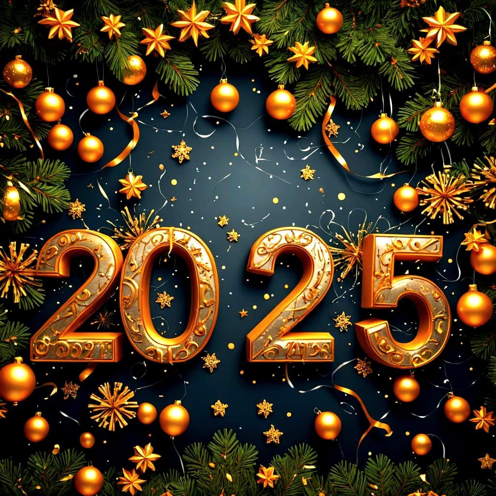 Vibrant New Year's Eve Scene in Hyper-Realistic Style