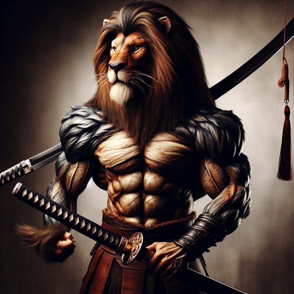 Colossal Werelion Barbarian with Katana