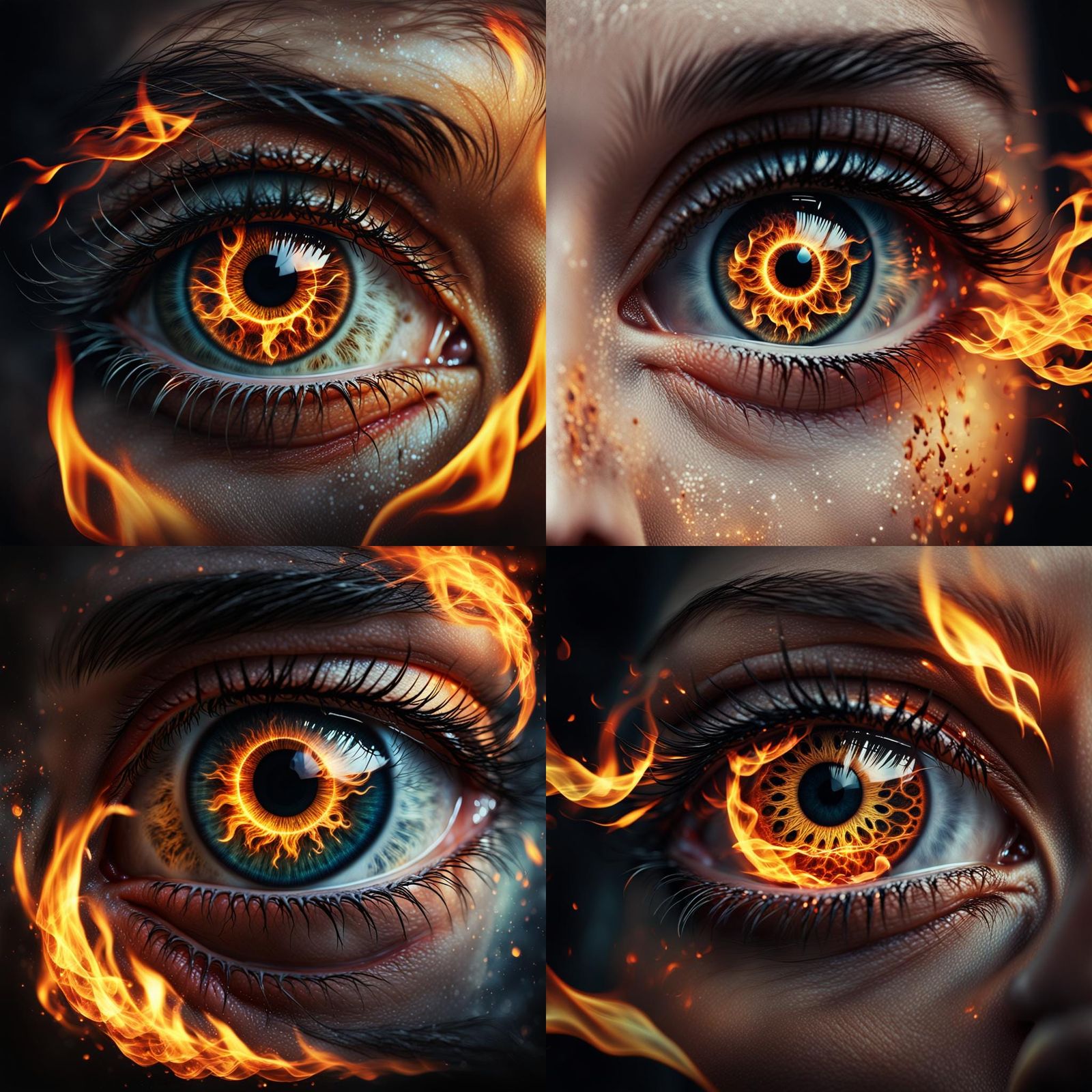 Fiery Eye: A Dramatic Digital Painting